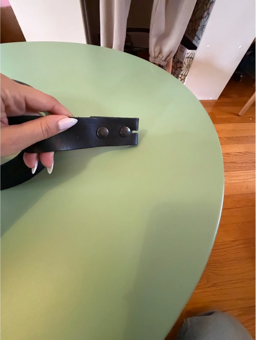 Black Leather Belt Size 36 with Snap Closure